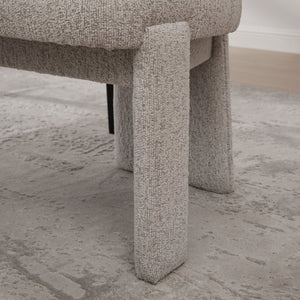 English Elm 22.05" Modern Upholstered Chenille Dining Chair Set of 2 with Rubberwood Legs, Armless Curved Back Elegant Seating Beige W3189P351608