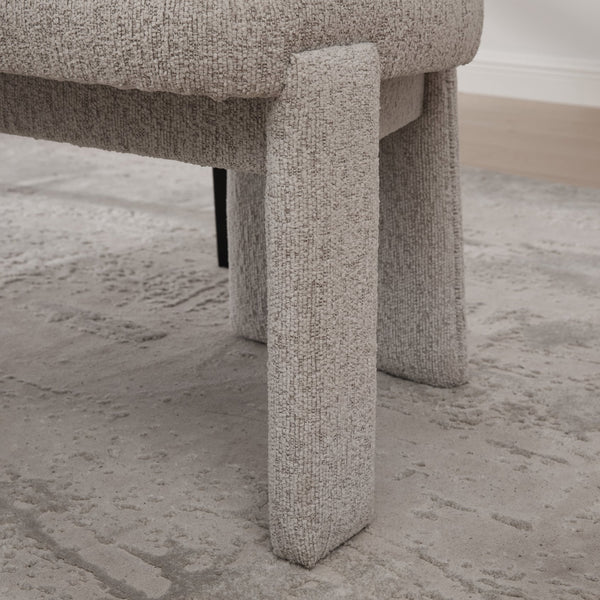 English Elm 22.05" Modern Upholstered Chenille Dining Chair Set of 2 with Rubberwood Legs, Armless Curved Back Elegant Seating Beige W3189P351608