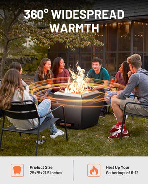 English Elm Cyberpit One Pro 25-Inch Smokeless Fire Pit - Portable Wood-Burning Design For Clean Outdoor Fun! W944P272791