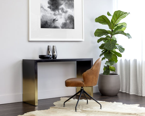 Sunpan MONARO Modern Console Table - Lacquered Stainless Steel with Unique Ombre Finish for Any Space 109405