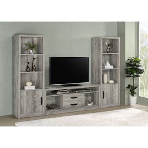 English Elm Bergeron Grey Driftwood TV Stand with 2 Drawers, Rustic Weathered Finish, Durable Engineered Wood Storage (59" Wide) B062P331091