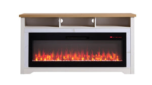 English Elm 70 Inch Faux Marble Electric Fireplace Tv Stand with Smart 3d Flame Media Console W1769S00013