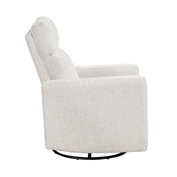 English Elm Contemporary Olathe Swivel Gliding Recliner Chair in Quartz Chenille with Smooth 360° Motion Comfort Off White 31 L x 30.5 W x 26 H B011P396183