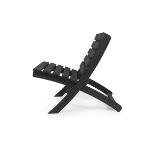 English Elm Grandcourt Recycled Hdpe Outdoor Folding Chair with Marine Grade Hardware for Patio Use Black B2745P409673