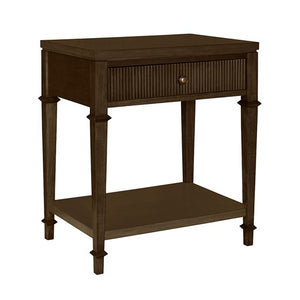 English Elm Kenna Solid Wood Nightstand with Drawer & Lower Shelf, Dark Coffee Finish, 125 lb Top Capacity B035P256572