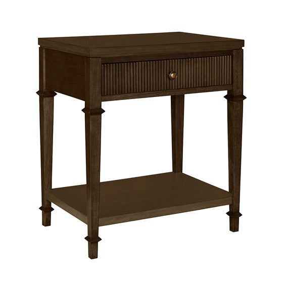 English Elm Kenna Solid Wood Nightstand with Drawer & Lower Shelf, Dark Coffee Finish, 125 lb Top Capacity B035P256572