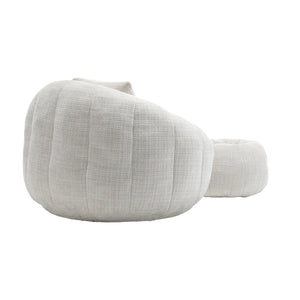 English Elm COOLMORE Extra Large Round Chenille Bean Bag Chair with Deep Seat, High-Density Supportive Sponge Comfort Beige W1539P265261