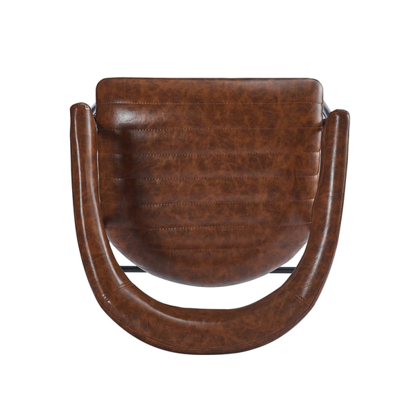 English Elm Christopher Knight Home® - 26'' PU Upholstered Counter Stools Set of 2 with Curved Backrest, Padded Seats & Iron Frame, Brown N780P199985B