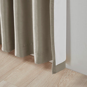 English Elm Twist Total Blackout Curtain Panel In Pewter 50X95" - Elegant Foam Back, Noise Reduction & Energy-Saving B03598299-GIGA