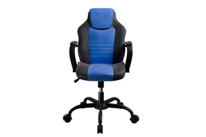 English Elm Gaming Ergonomic Office Chair Blue Black Faux Leather Racing Style Adjustable Height Wheels Padded Arms B011P367182