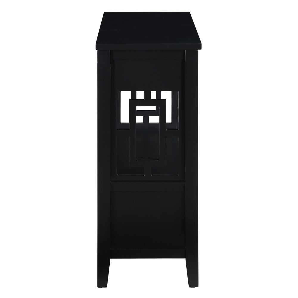 English Elm 36'' Farmhouse Pine Console Table with 4 Drawers & Open Shelf, Solid Wood MDF, Retro-Modern Entryway Accent W1202P251878