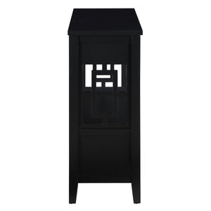 English Elm 36'' Farmhouse Pine Console Table with 4 Drawers & Open Shelf, Solid Wood MDF, Retro-Modern Entryway Accent W1202P251878