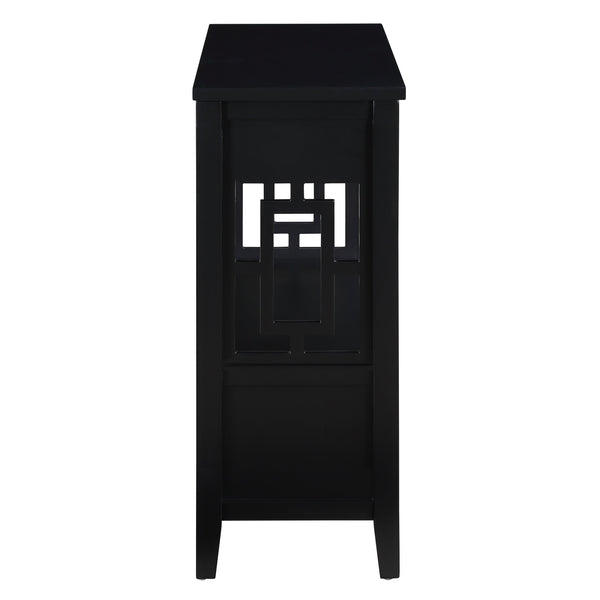 English Elm 36'' Farmhouse Pine Console Table with 4 Drawers & Open Shelf, Solid Wood MDF, Retro-Modern Entryway Accent W1202P251878