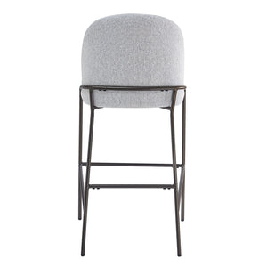 English Elm Christopher Knight Home® - Galen Upholstered Metal Barstool Set of 2 with Plush Stain-Resistant Fabric, Ergonomic Modern Design Gray N775P290453G
