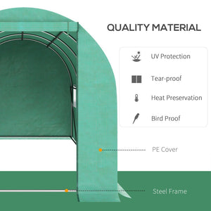 English Elm Outsunny Walk-in Hoop Greenhouse Steel Frame Pe Cover Ventilation for Year-round Growing W2225P217791