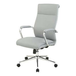OSP Home Furnishings High Back Ergonomic Manager Chair with Antimicrobial Fabric Chrome Arms and Lumbar Support High Steel 920350C-R112
