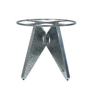 English Elm 53" Round Marble Dining Table With Silver Stainless Steel Base And Lazy Susan For 6 People, White W1535S00462