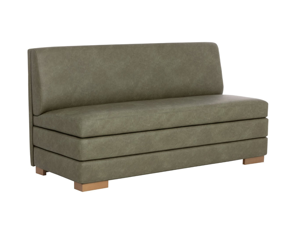 Sunpan RADCLIFF Modern Banquette in Ivanhoe Pine - Stylish, Durable Seating for Contemporary Interiors 112633