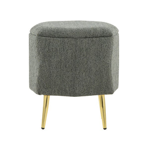 English Elm Ottoman Upholstered Storage Footrest with Metallic Legs for Living Room Bedroom Gold,Green B202P471507