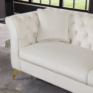 English Elm 102 Inch Linen Modular Sectional Sofa with Hidden Storage and Cloud Cushion Comfort Beige W1099S00173