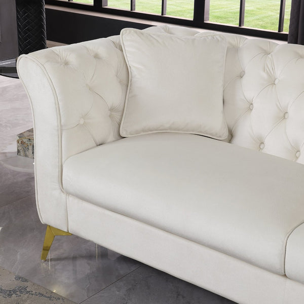 English Elm 102 Inch Linen Modular Sectional Sofa with Hidden Storage and Cloud Cushion Comfort Beige W1099S00172