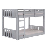 Twin Over Twin Solid Wood Slat Bunk Bed Grey BWTOTSLTGY Walker Edison