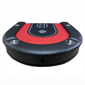 English Elm Ino Design Foldable Oval Poker Table Eight Player Felt Surface with Padded Rails Red W2748P433944