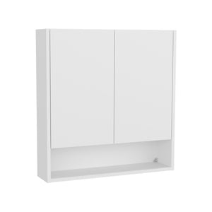 English Elm Double-Door Mirrored Medicine Cabinet with Interior Shelves, Wall-Mounted Kronos White Finish, Sleek Design B200P362003