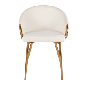 English Elm Claire Plush Velvet Dining Chair with Gold Metal Frame — Contemporary Glam, Padded Seat & Backrest B202P223461