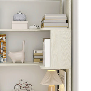 English Elm 90cm L-shaped Corner Bookcase Five Tier Mdf Open Shelving for Living Room Office W2899P444151