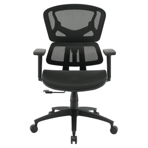OSP Home Furnishings Mesh Back Ergonomic Manager Chair with Lumbar Support and Adjustable Arms for Home Office EMM98958-3