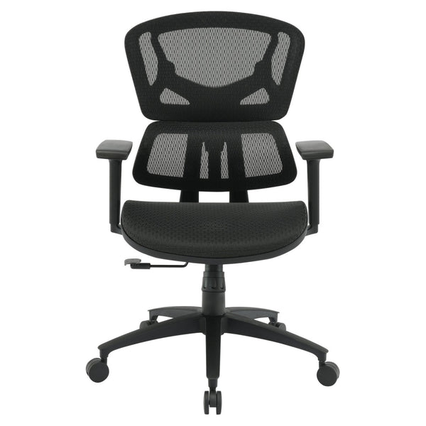OSP Home Furnishings Mesh Back Ergonomic Manager Chair with Lumbar Support and Adjustable Arms for Home Office EMM98958-3