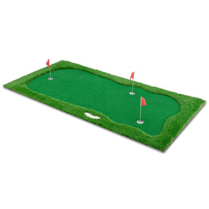 English Elm Golf Practice Cage with Powder Coated Steel Frame Double Layer Net Backyard Training W1422P289866