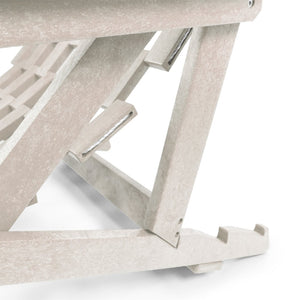 English Elm Pinecrest Outdoor Folding Lounge Chair Recycled Hdpe Reclining Patio Seat with Cushion Ivory B2745P409696