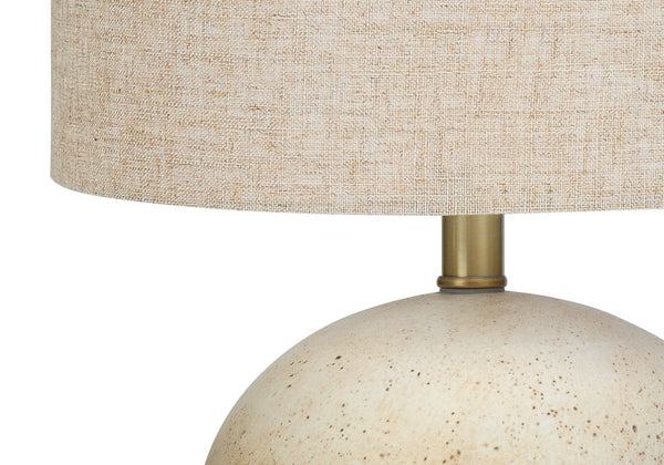 English Elm Lighting, 20" Contemporary Table Lamp With Beige Concrete Base & Linen Shade – Perfect For Any Space B2710P220134