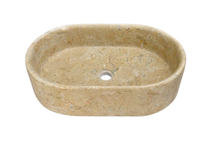 English Elm Gold Marble Vessel Sink - Luxurious Natural Stone With Warm Veining, Polished Finish, 23.6X15.7 Inches W1696P333272