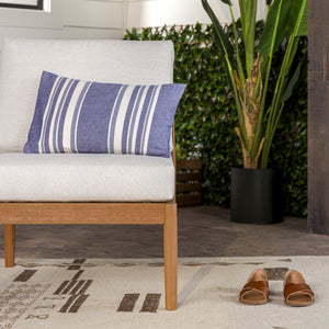 English Elm Walker Edison - Modern Outdoor Spindle Style Armless Sectional crafted from responsibly sourced eucalyptus with weather-resistant linen cushions and easy assembly instructions for durable, eco-friendly patio comfort Natural 37 L x 28 W x 14.5 H B185P326699