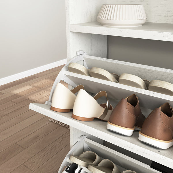 English Elm Multi-Functional Four-Layer Mdf Shoe Cabinet - Modern Minimalist Storage For Entryway Organization W3226P279088
