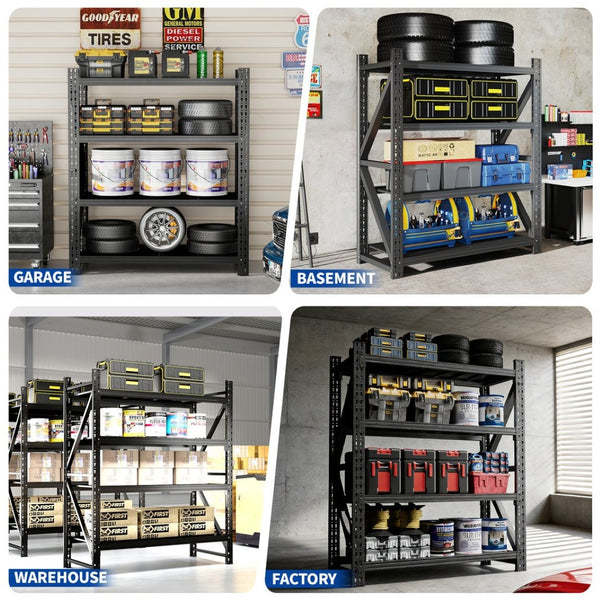 English Elm Heavy Gauge Steel Industrial Shelving Unit 4000lb Garage Warehouse Storage Rack T2398P480397