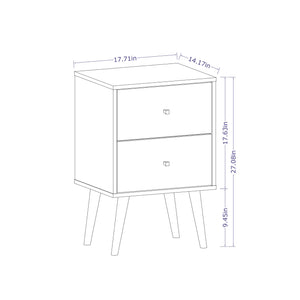 English Elm Liberty 18" Modern Nightstand In White - Stylish 2-Drawer Design For Small Spaces & Versatile Use B365P398515