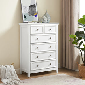 English Elm Modern 6-Drawer Dresser - Stylish Farmhouse Storage Solution With Vintage Hardware For Any Room W2275P149796