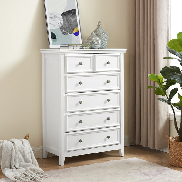 English Elm Modern 6-Drawer Dresser - Stylish Farmhouse Storage Solution With Vintage Hardware For Any Room W2275P149796