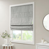 Madison Park Como Modern/Contemporary Printed Faux Silk Room Darkening Cordless Roman Shade MP40-7443 Grey