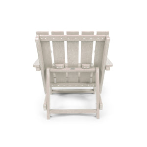 English Elm Shoreline Recycled Hdpe Folding Adirondack Chair Fully Assembled Modern Patio Seating Ivory B2745P409687