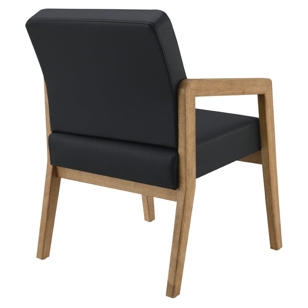OSP Home Furnishings Wood Guest Chair Solid Oak Frame Memory Foam Seat Lumbar Support for Office Waiting Room WD580-U6