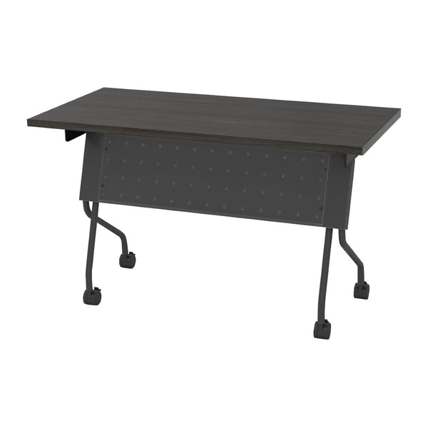 OSP Home Furnishings 4' Flip Top Nesting Training Table with Locking Casters for Office and Classroom Titanium 84224TS