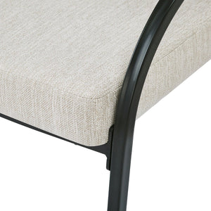 English Elm Upholstered Gray Fabric Dining Chair Set of Two with Sleek Metal Legs Modern Style N768P184752B