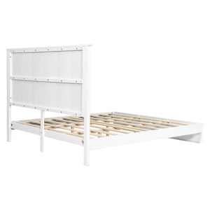 English Elm Stylish King Bed Frame Vertical Slat Headboard Low Profile Contemporary Bedroom White N770PK369234K