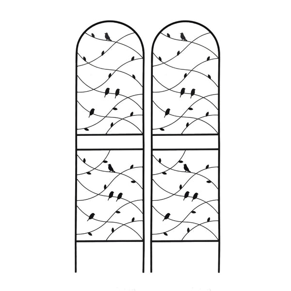 English Elm 4 Pack Powder-coated Metal Garden Trellis Panels Rustproof Climbing Plant Support Outdoor W1586P268006