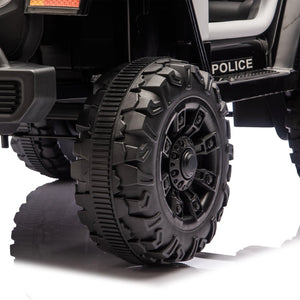 English Elm 12v Kids Police Ride on Car with Remote Control Dual Motors Suspension and Bluetooth W1578P353183